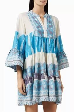 NEW PEARL AND CAVIAR zakar printed mini dress in blue
